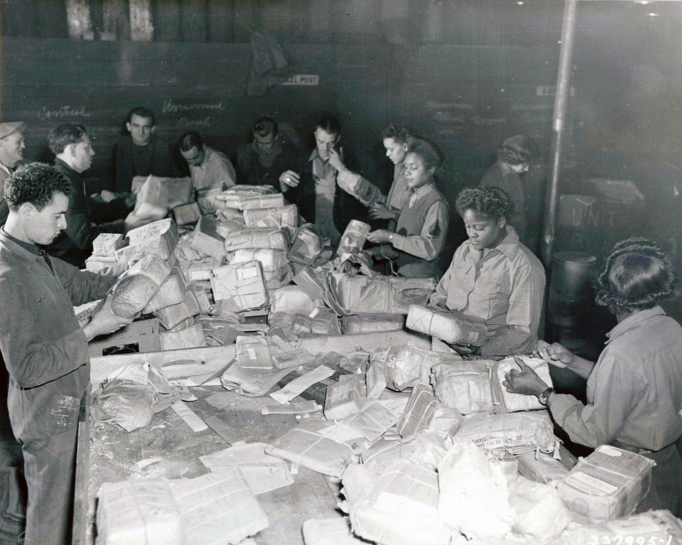   The 6888th Central Postal Directory Battalion in France in 1945. / Credit: National Archives