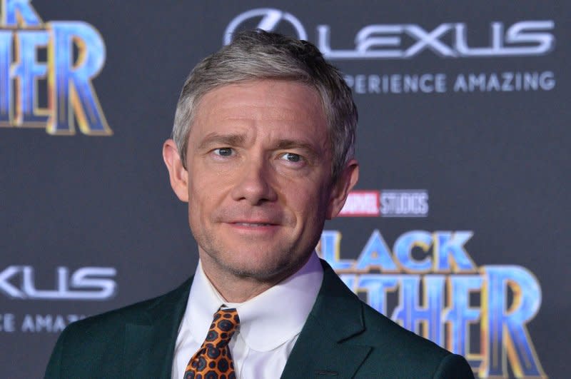 Martin Freeman attends the Los Angeles premiere of "Black Panther" in 2018. File Photo by Jim Ruymen/UPI