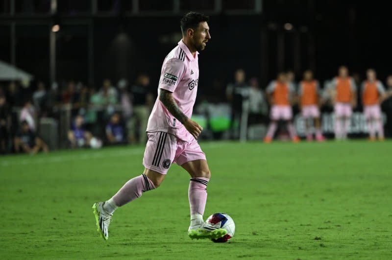 Lionel Messi of Inter Miami played on Wednesday in Tokyo, three days after being held out of a match in Hong Kong. File Photo by Larry Marano/UPI