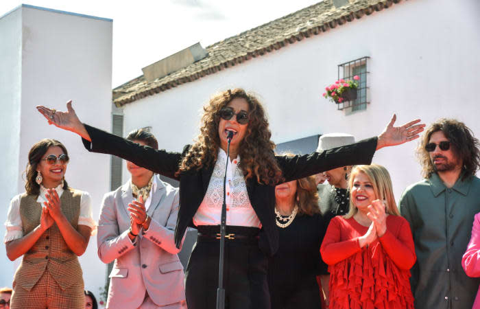 Rosario Flores en la inauguración del museo de La Faraona