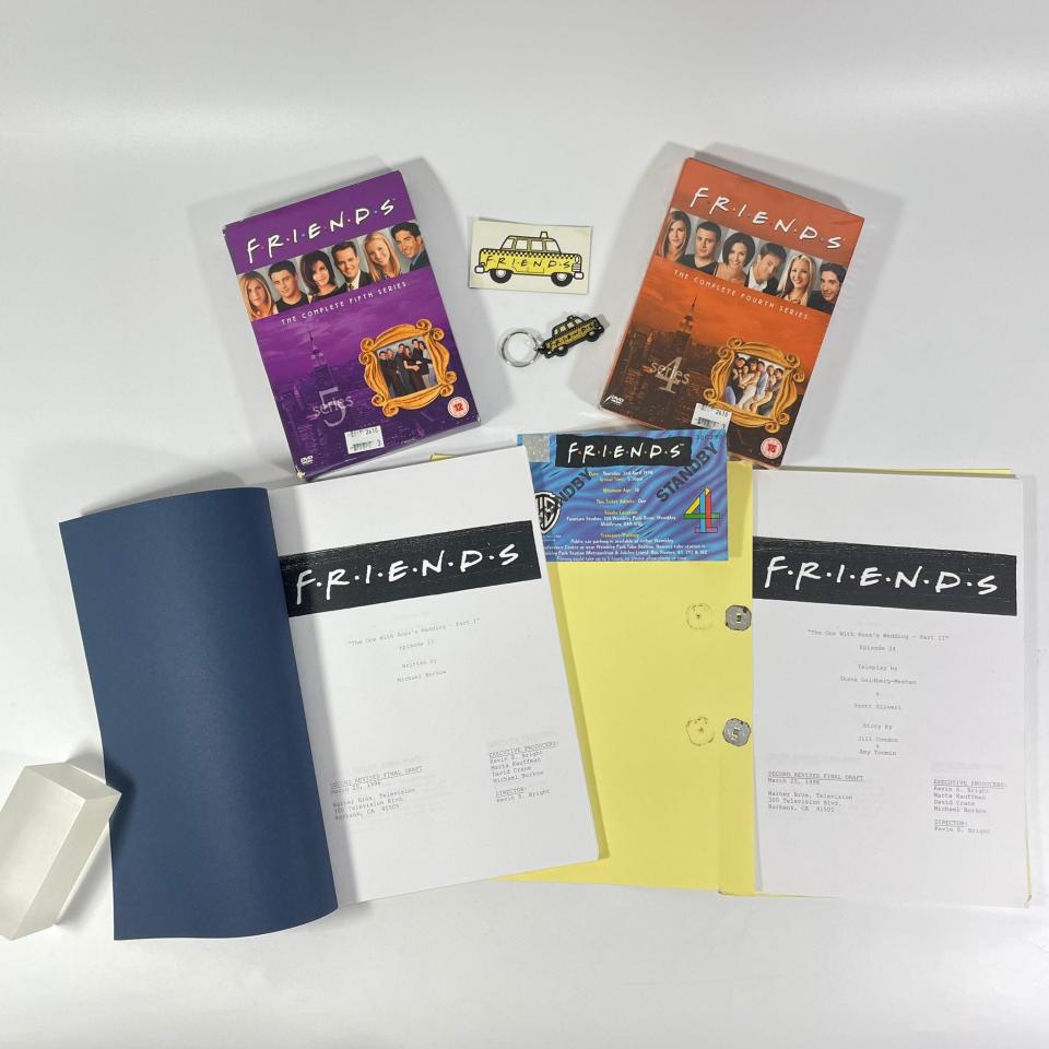 "Friends" scripts and studio audience tickets from 1998.