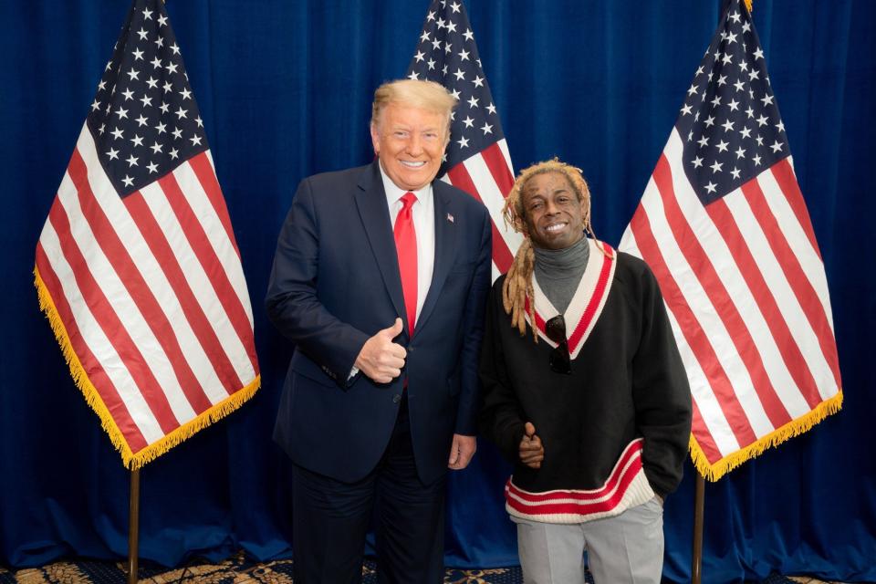 <p>Lil Wayne met with the president prior to the US election on 3 November</p>Twitter / @LilTunechi