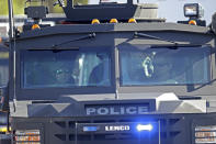 <p>An armored police vehicle arrives at Stoneman Douglas High School following a shooting at Marjory Stoneman Douglas High School in Parkland, Fla., on Feb. 14, 2018. (Photo: John McCall/South Florida Sun-Sentinel via AP) </p>