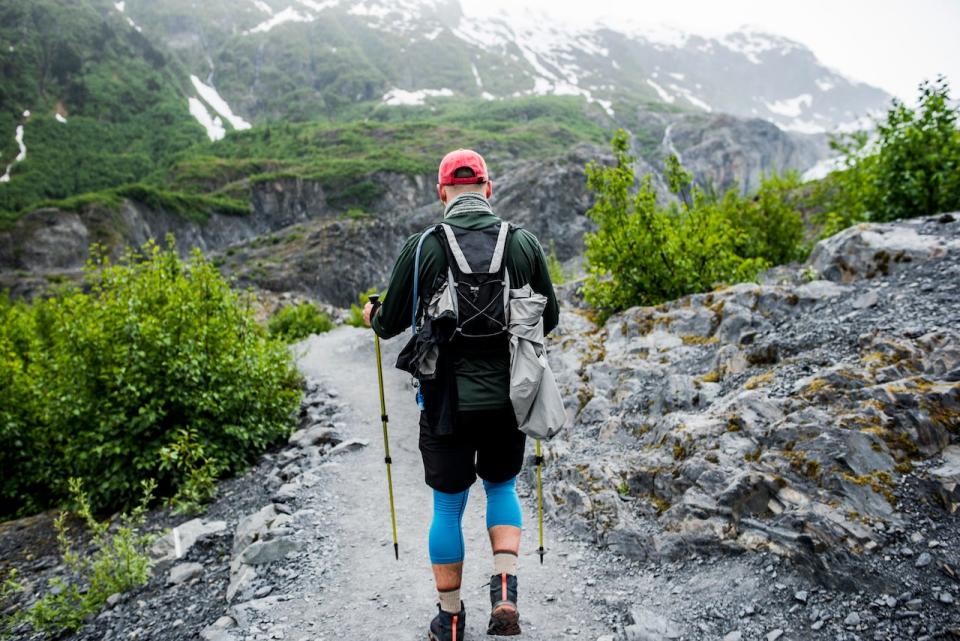 Hiking in Denali National Park in Alaska.