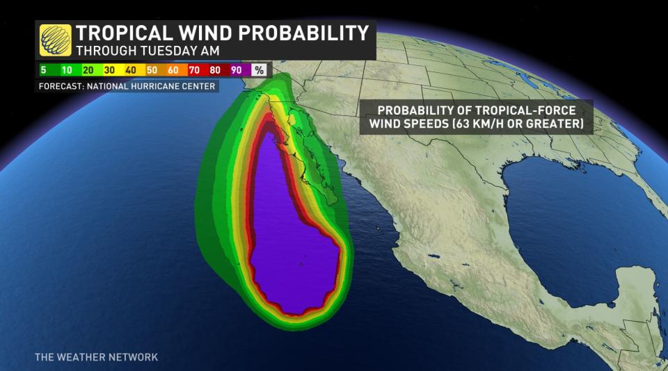 Hurricane Hilary Wind Probs August 18 2023