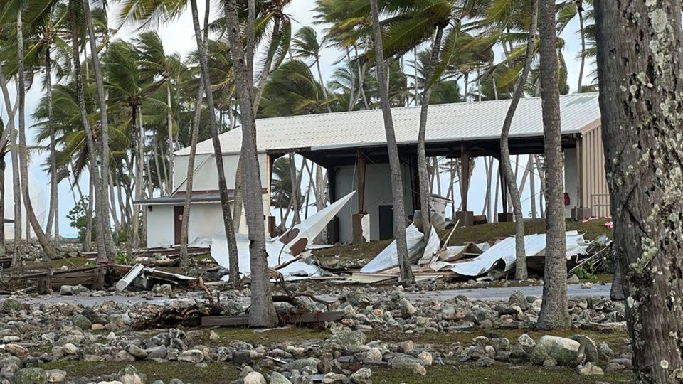 Photos released by the US military showed damage to Roi-Namur infrastructure in Kwajalein Atoll, January 21, 2024. - U.S. Army Garrison-Kwajalein Atoll
