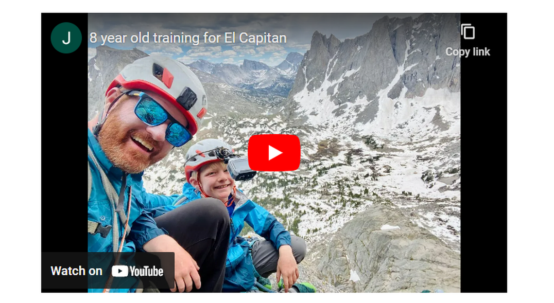 Joe Baker and his eight-year-old son Sam Baker have set out to climb El Capitan in Yosemite Valley.