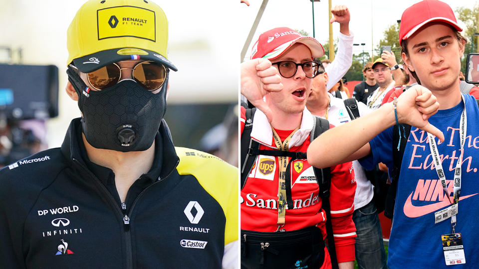 Esteban Ocon and F1 fans, pictured here at the Australian Grand Prix.