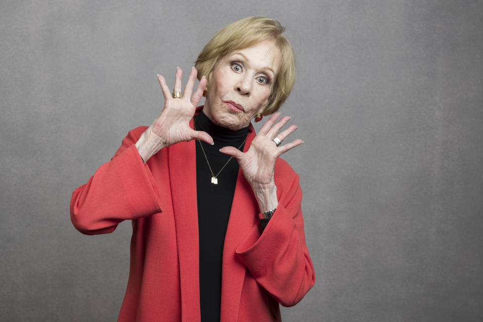 FILE - Carol Burnett poses for a portrait to promote the AppleTV+ miniseries "Palm Royale" during the Winter Television Critics Association Press Tour on Monday, Feb. 5, 2024, at The Langham Huntington Hotel in Pasadena, Calif. (Willy Sanjuan/Invision/AP, File)