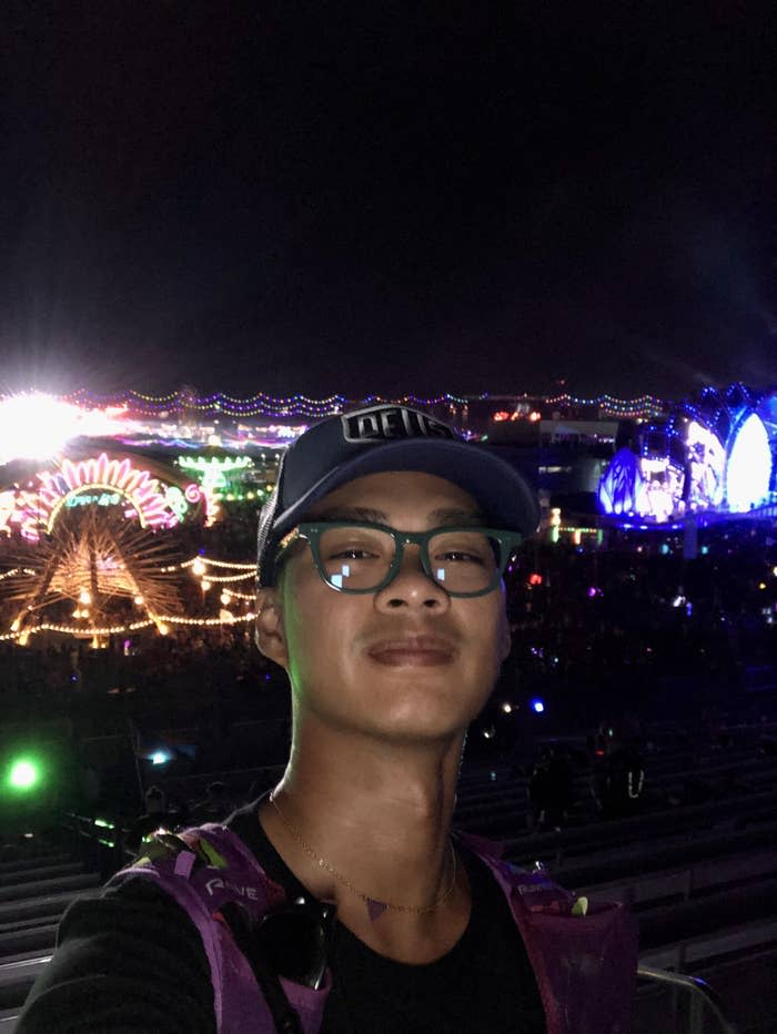 author overlooking edc 2023 music festival