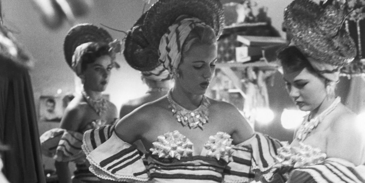 nightclub dancers in their dressing room