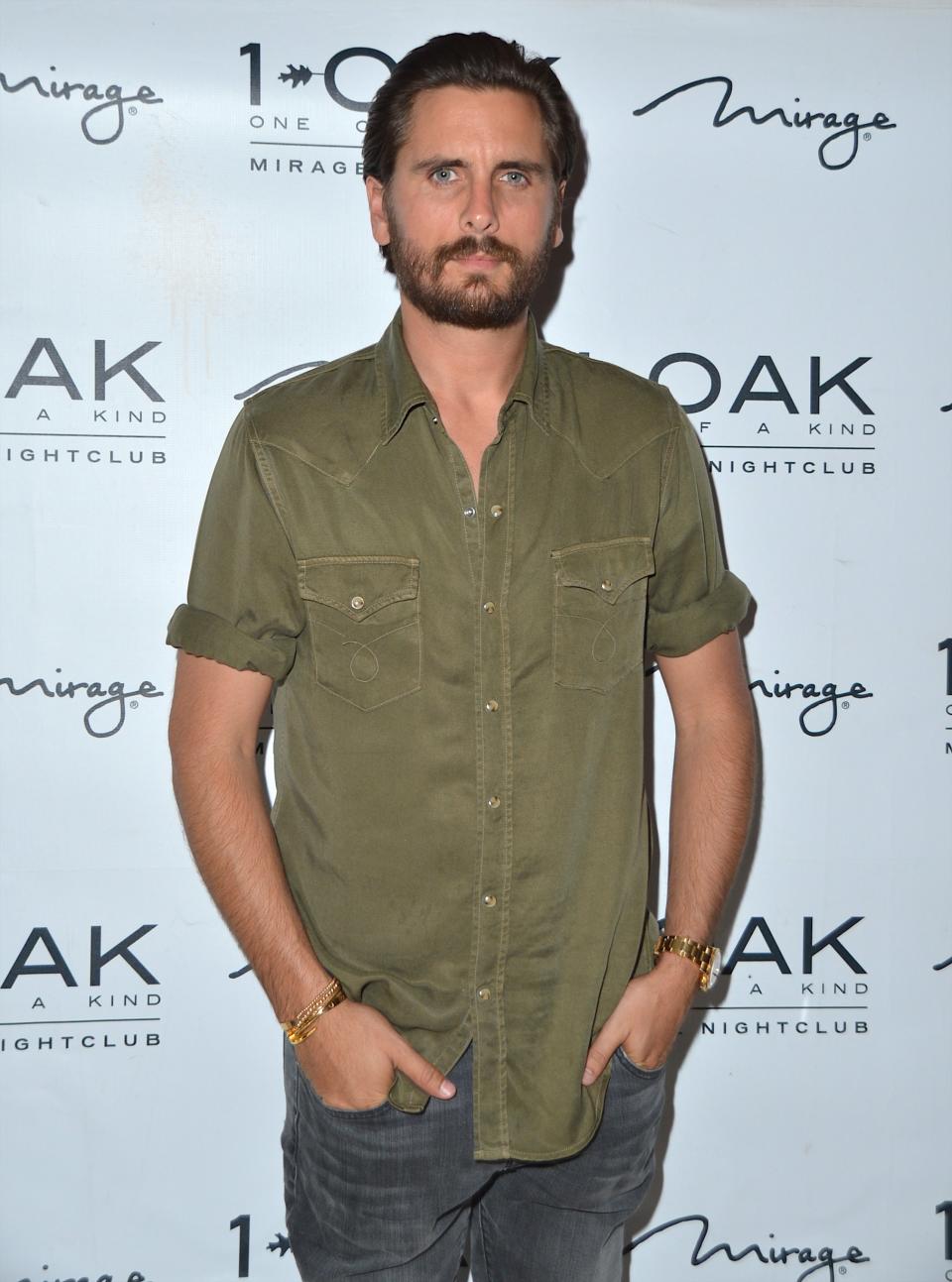 Television personality Scott Disick arrives at 1 OAK Nightclub at The Mirage Hotel & Casino on June 27, 2015 in Las Vegas, Nevada.  