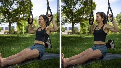 Hip Hinge Pull-Ups with Suspension Straps 