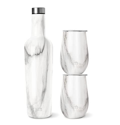 22) Wine Tumblers and Bottle Set