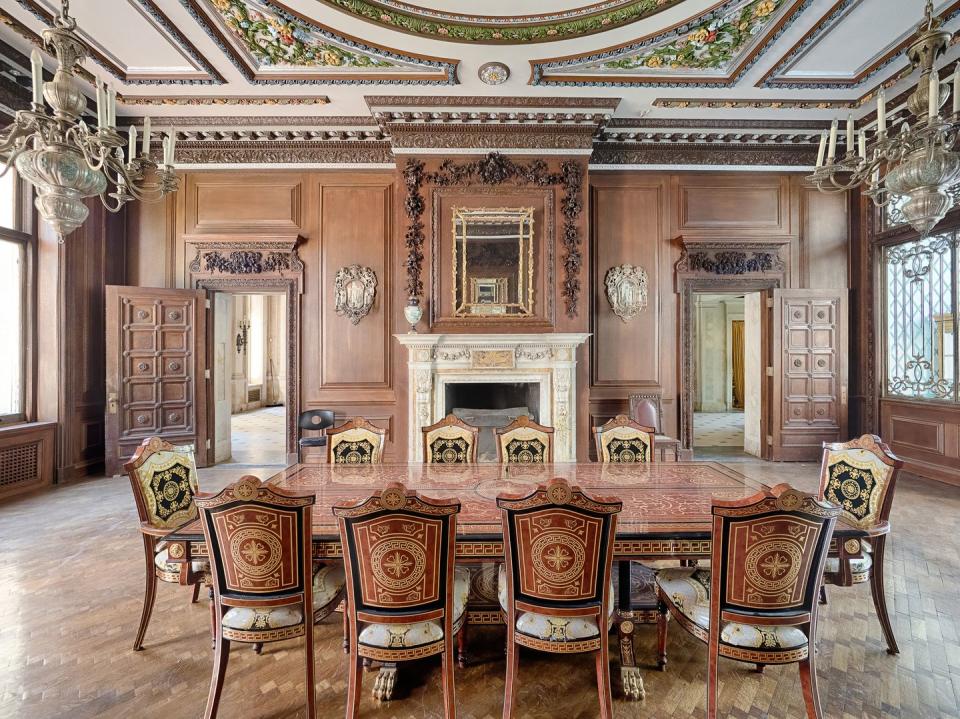 There's a stunning formal dining room that would have worked, too.