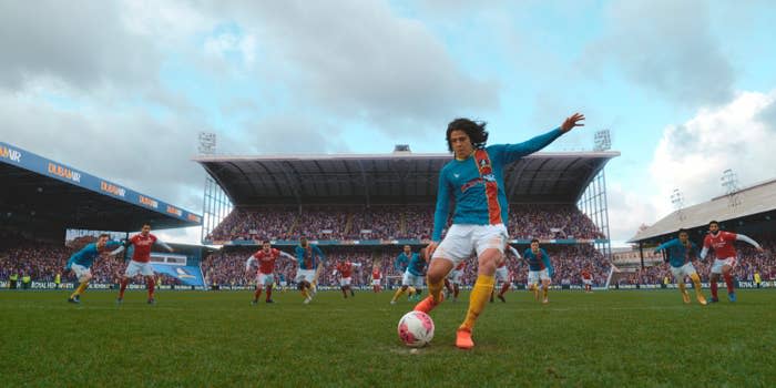 Dani does a penalty kick during a game