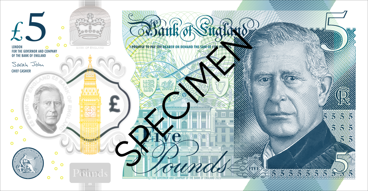 The notes will gradually replace those featuring his mother, Queen Elizabeth II, and enter circulation from the middle of 2024.