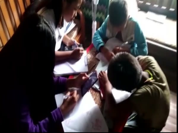 Students at Pukzing Vengthar Village of Mizoram's Mamit travel more than 3 kms to study. (Photo/ ANI)