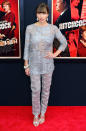 Jessica Biel has fabulous taste in men, but we can't say the same for her taste in clothes. The actress hit the red carpet for the NYC premiere of her new movie "Hitchcock" in an ensemble better suited to one of "The Golden Girls" than a 30-year-old Hollywood beauty. Her sequined Oscar de la Renta tunic-and-trouser combo, which she paired with Lorraine Schwartz jewels and Manolo Blahnik heels, will be great for her to wear again one day ... perhaps 30 years down the road!