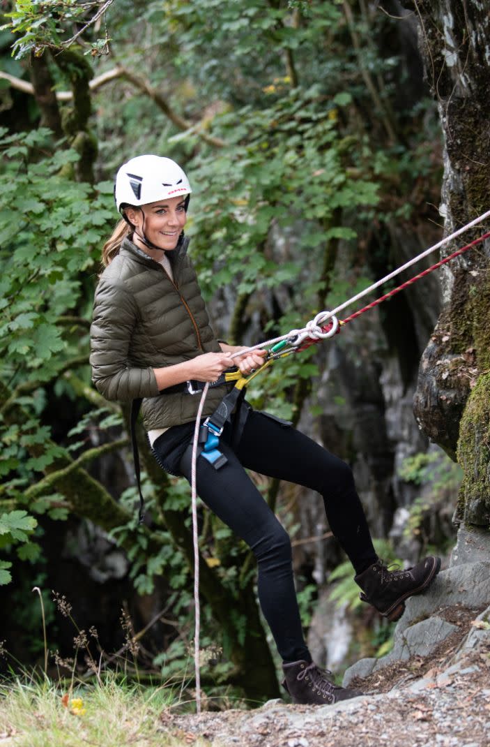 Kate Middleton visits the Windermere Adventure Training Centre with RAF Cadets, taking part in mountain biking and abseiling, Sept. 21. - Credit: Andy Stenning/Splash News