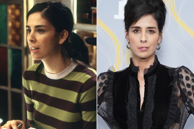 <p>Getty;Courtesy Everett Collection</p> Sarah Silverman then and now