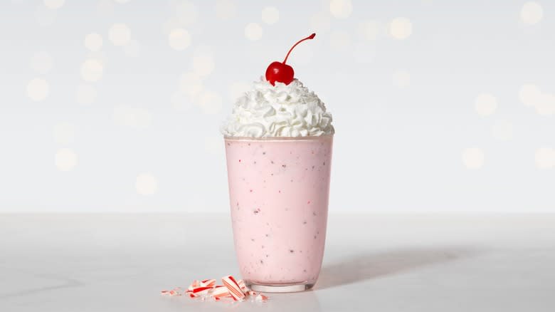 The Chick-fil-A peppermint chip milkshake