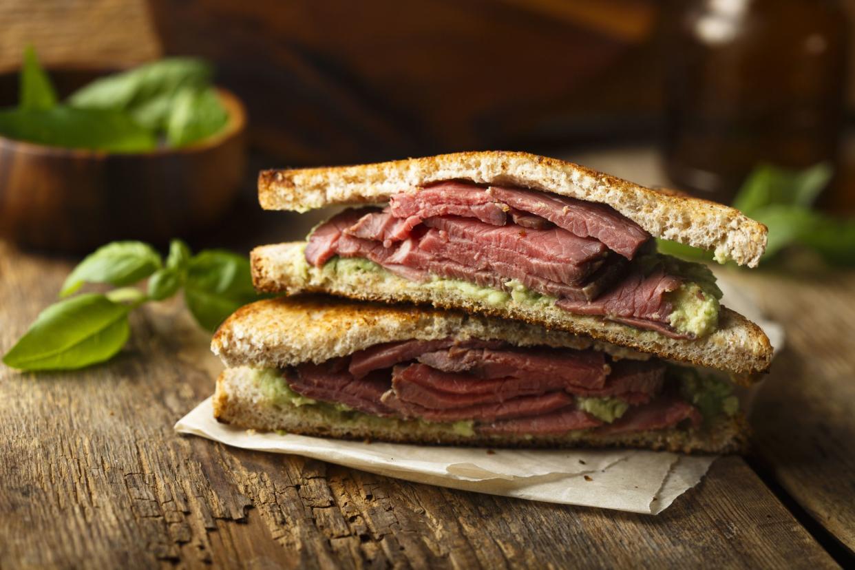 <p>Pastrami is delicious for several reasons:</p><ul><li><b>The cut:</b> The navel is more marbled than the brisket, which is what’s used to make corned beef. </li><li><b>The preparation:</b> Pastrami is smoked and then steamed whereas corned beef isn’t smoked. </li><li><b>The flavor. </b>Pastrami is more flavorful because it’s brined before being rubbed with a flavorful seasoning blend whereas corned beef is only brined. Some pastrami rubs also may include sugar.</li></ul><span class="copyright"> Mariha-kitchen/istockphoto </span>