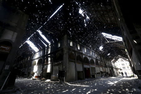 A general view shows the damage at the old souk of the old city of Homs June 3, 2015. REUTERS/Omar Sanadiki