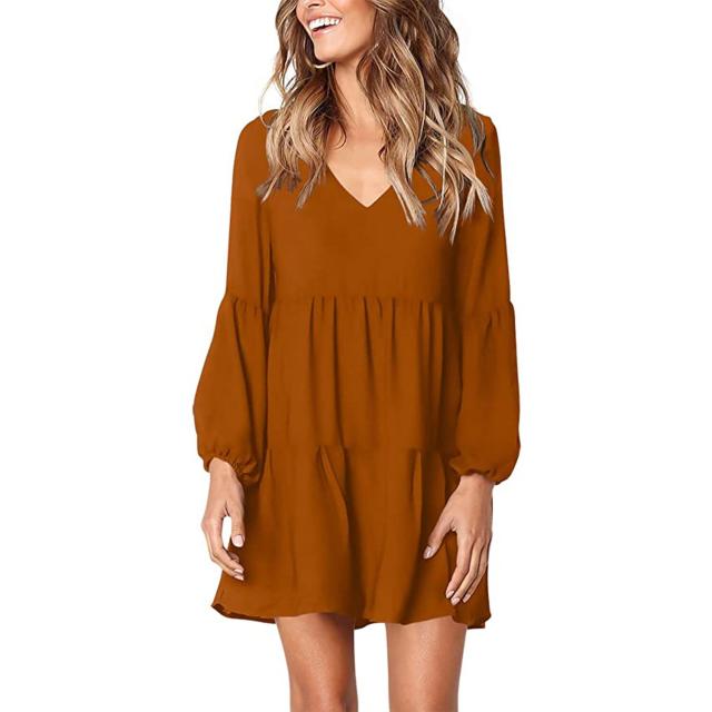 Tan flowy swing dress  Swing dress, Flowy, Tan