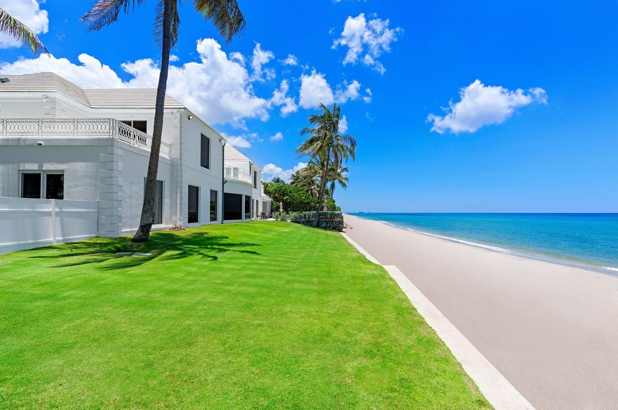 A house owned by a company linked to former President Donald Trump at 1125 S. Ocean Blvd. stands directly on the shore next to Mar-a-Lago's beach club. The furnished house has just been rented for $149,000 a month for what is likely several months beginning in January.