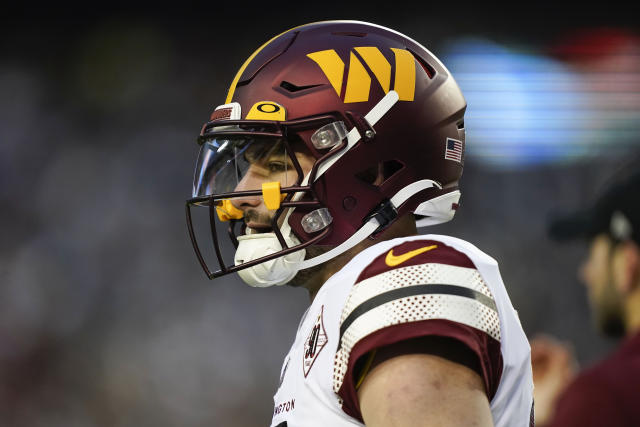 Washington Commanders quarterback Sam Howell (14) runs during an NFL  football game against the Dallas Cowboys, Sunday, January 8, 2023 in  Landover. (AP Photo/Daniel Kucin Jr Stock Photo - Alamy