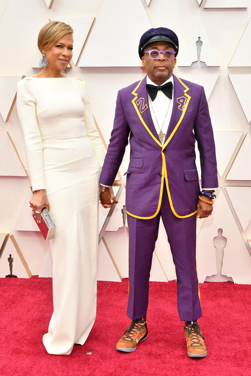 Director Spike Lee honoured Kobe Bryant with his custom purple tux that featured the late athlete and Oscar winner's number.