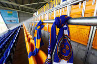 Soccer Football - League One - Shrewsbury Town Safe Standing Press Launch - Montgomery Waters Meadow, Shrewsbury, Britain - May 22, 2018 General view of the safe standing area during the Press Launch Action Images/Jason Cairnduff