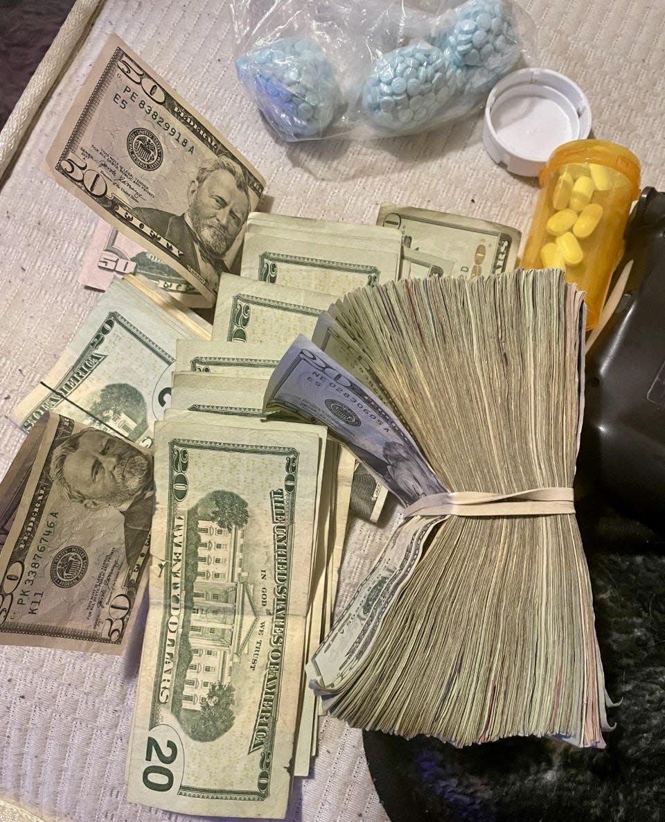 About 800 fentanyl pills and nearly $9,000 in cash recovered in April from a Noland Drive residence when a search warrant was executed for Dajor Walden.