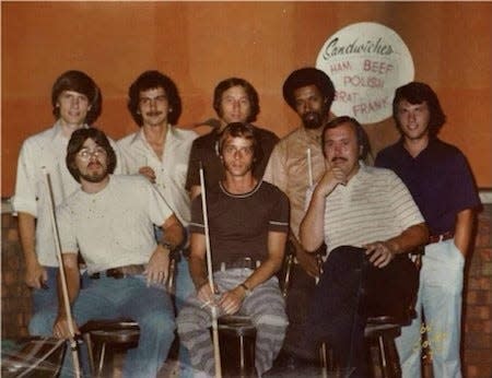 Back row from left to right: Mark Wilson, Jeff Carter, John Brannon, Willie Munson, George Brunt. Front row: Randy Lamar, Ron Schneider, George Pawlowski.