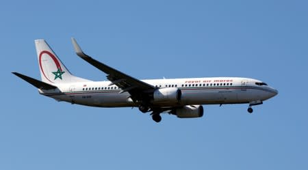 FILE PHOTO: The CN-ROP Royal Air Maroc Boeing 737 makes its final approach for landing at Toulouse-Blagnac airport