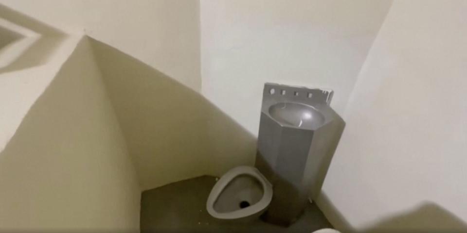 A toilet in a cell at Fox Hill.