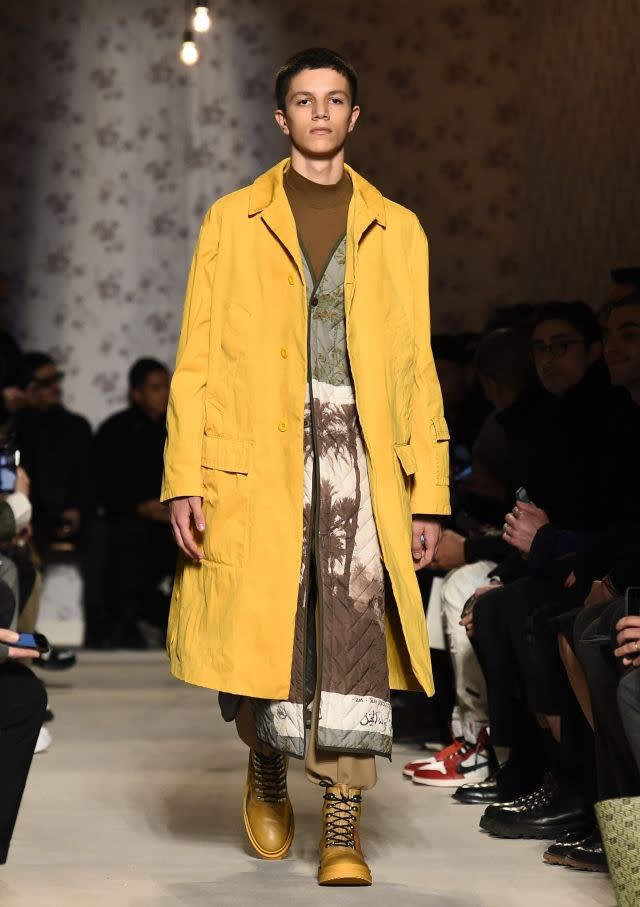 OAMC brightens up the Paris runway with a more vibrant color palette and landscape-themed prints - fall/winter 2018-2019 collection. Paris, January 17, 2018