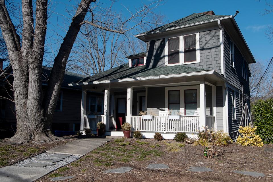 Two Greybeard vacation rentals listed within Asheville's city limits — located on a block between Flint Street and Woodlawn Avenue. They rent for 30-days at a time.