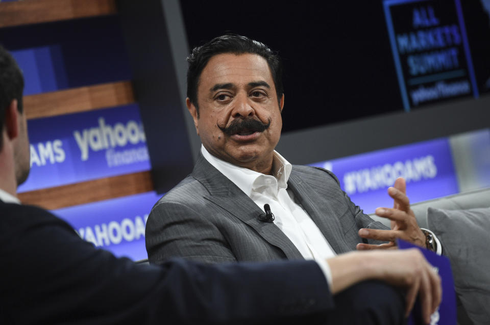 Jacksonville Jaguars owner Shad Khan participates in the Yahoo Finance All Markets Summit at Union West on Thursday, Oct. 10, 2019, in New York. (Photo by Evan Agostini/Invision/AP)