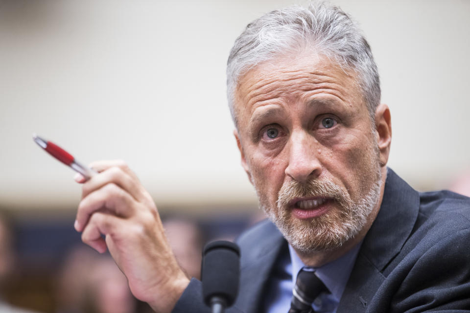 Former "Daily Show" host Jon Stewart testifies during a House Judiciary Committee hearing on reauthorization of the September 11th Victim Compensation Fund on June 11, 2019. (Photo: Zach Gibson/Getty Images)