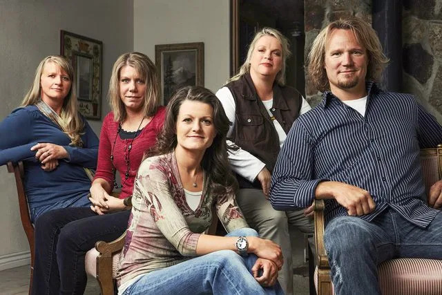 <p>Puddle Monkey Prods/Kobal/Shutterstock </p> Christine Brown, Meri Brown, Robyn Brown, Janelle Brown and Kody Brown on 'Sister Wives'