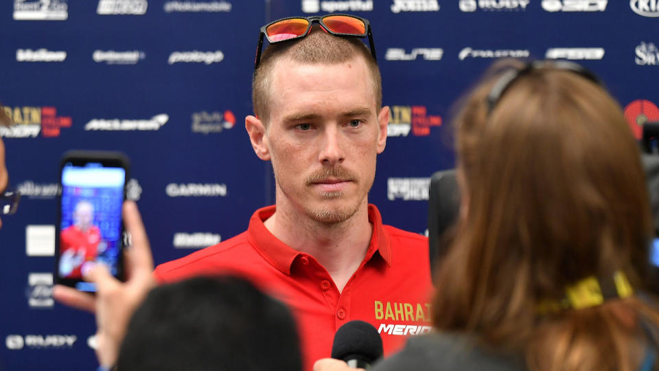 Rohan Dennis speaks to media before the Tour de France. Pic: Getty