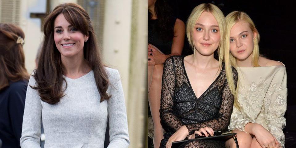 Kate Middleton and Dakota and Elle Fanning