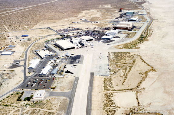 Aerial view of NASA's Dryden Flight Research Facility, which the U.S. House of Representatives has voted to rename after the late moonwalker Neil Armstrong.