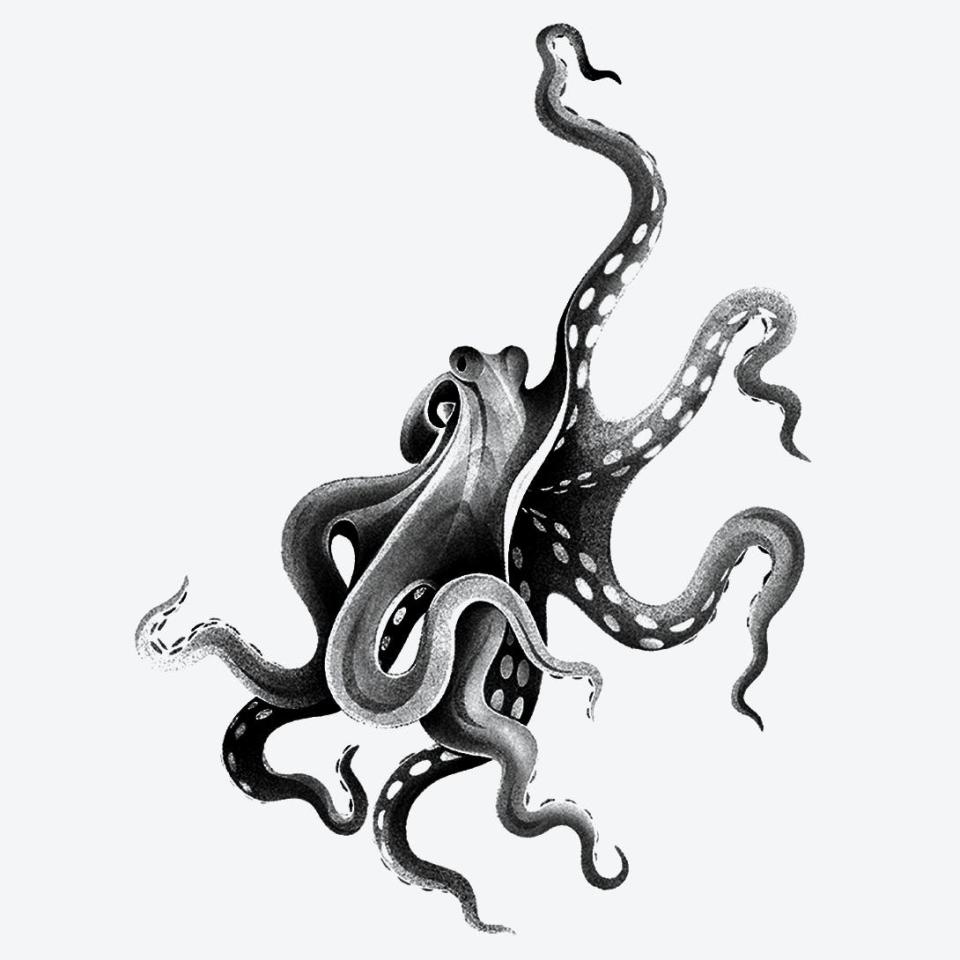 poulpe octopus tattoo, temporary tattoos for adults