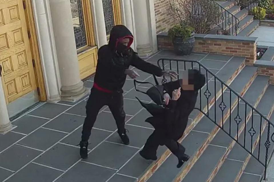 Surveillance video shows the incident on Sunday, April 7, 2024. Courtesy St. Demetrios Greek Orthodox Church