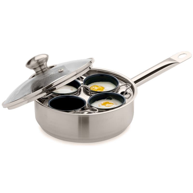 Stainless Egg Poaching Pan, 4 cup