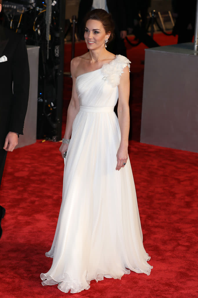 Catherine, Duchess of Cambridge attends the EE British Academy Film Awards at Royal Albert Hall on February 10, 2019 in London, England.