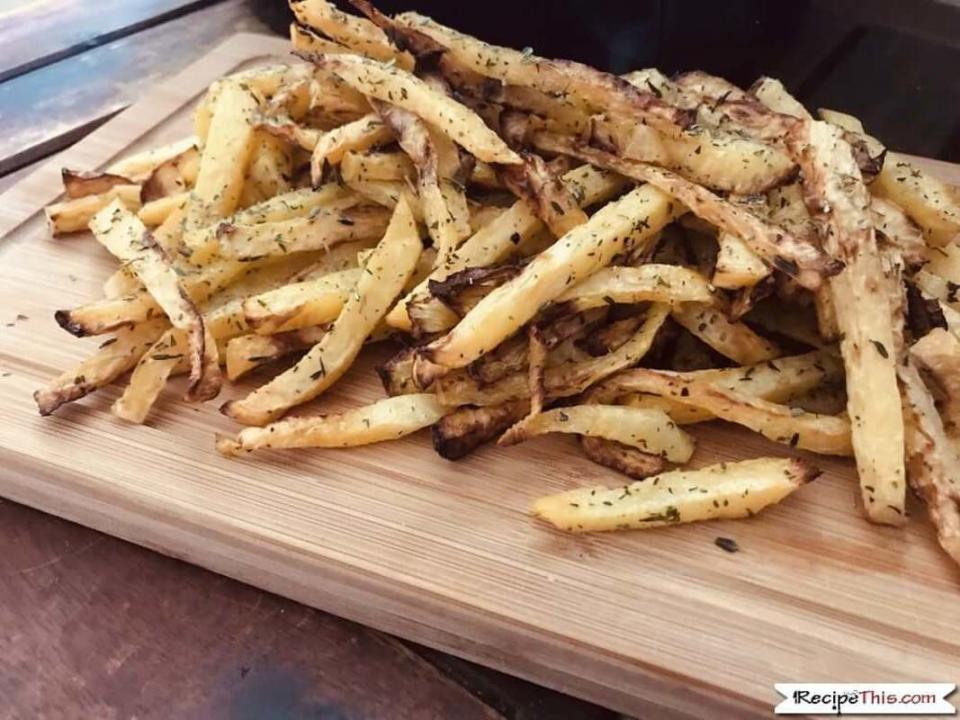 <p>Recipe This</p><p>Learn how to cook delicious Paleo rutabaga fries in the air fryer. So easy to make and the end result is tasty crispy rutabaga fries that you will want to eat over and over again.</p><p><strong>Get the recipe: <a href="https://recipethis.com/air-fryer-rutabaga-fries/" rel="nofollow noopener" target="_blank" data-ylk="slk:Air Fryer Rutabaga Fries;elm:context_link;itc:0;sec:content-canvas" class="link "><em>Air Fryer Rutabaga Fries</em></a></strong></p>